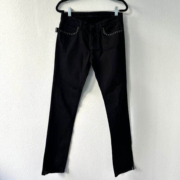 Zadig & Voltaire Eva Noir Skull Studded Jeans Size 25 - Picture 1 of 8